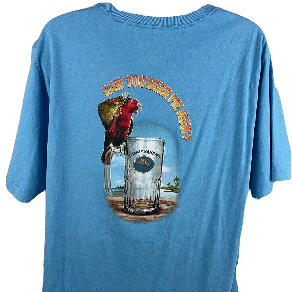 Tommy Bahama‎ Men's Big & Tall T-Shirt 2XLB Can You Beer Me Now Parrot Beach Bar